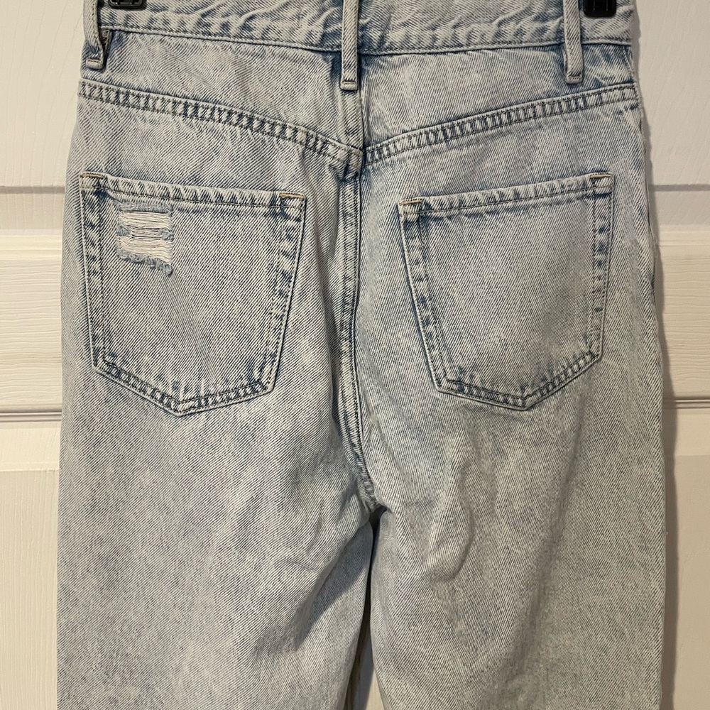 PacSun Blue High Rise Straight Jeans Vintage Distressed - Picture 4 of 6